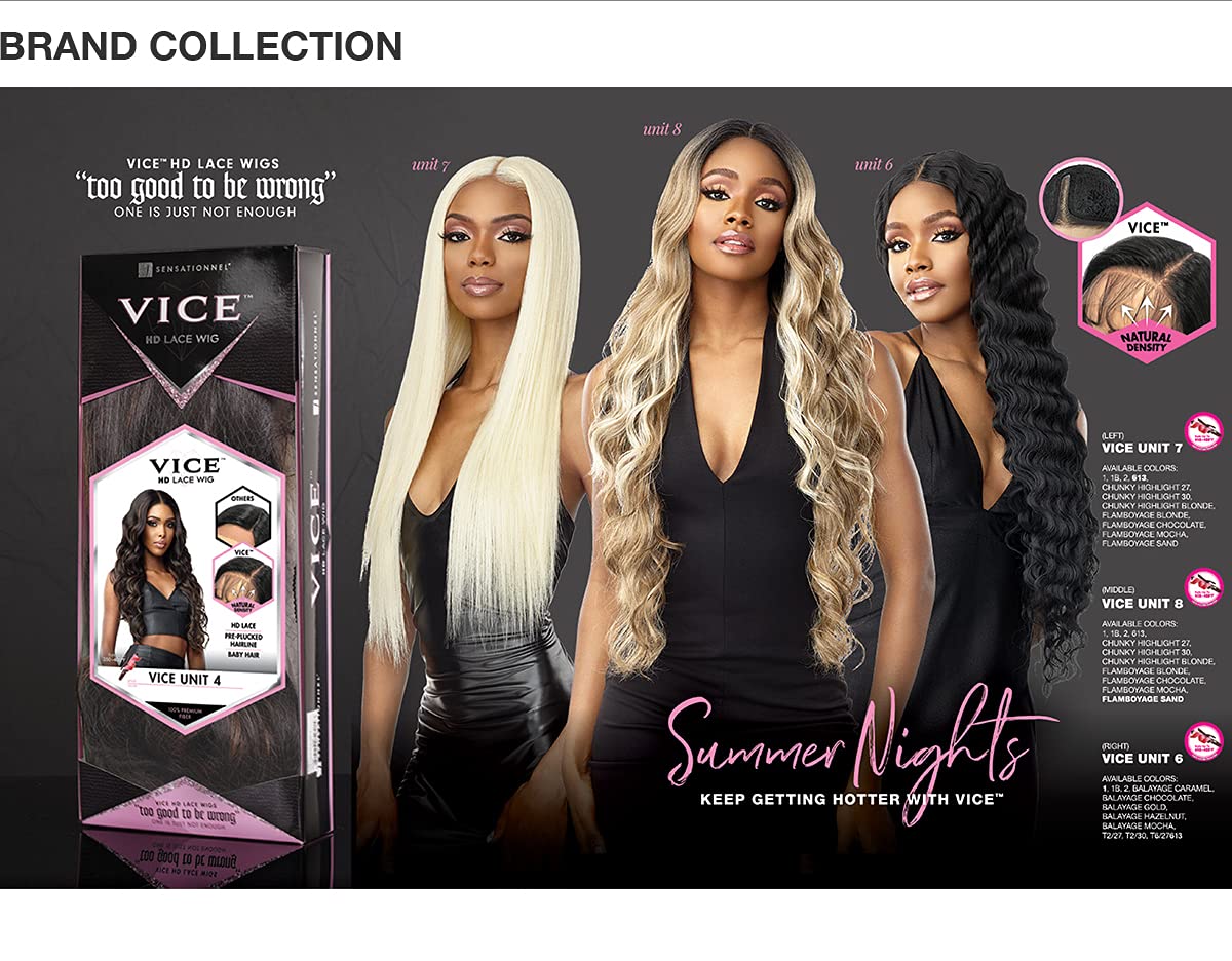 Sensationnel Vice HD Lace Wig Natural Density Pre Plucked Hairline Baby Hair VICE UNIT 6 (BALAYAGECHOCOLATE)