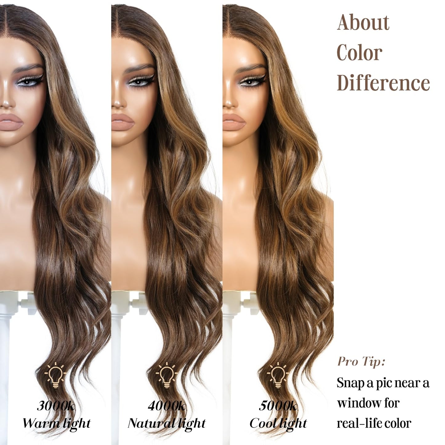 ENCOUNTERU Pre Cut Lace Glueless Wig Wear and Go Synthetic Lace Front Wigs for Women Brown and Blonde Highlight Body Wave Wig with Bangs Pre Plucked Ready to Wear Middle Part 26 Inch