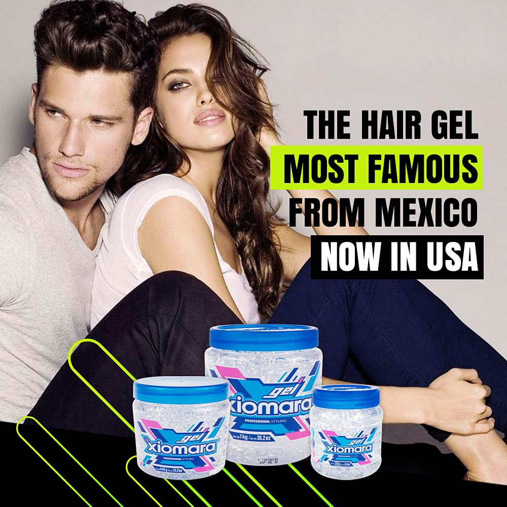 Xiomara Professional Hair Styling Gel with Aloe Vera Suitable for the Whole Family, 2 - Pack of 35 Oz Each, Jars