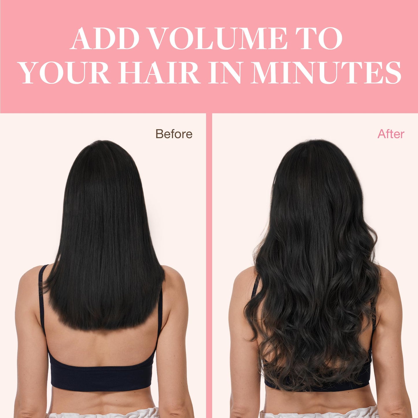 GOO GOO Clip in Hair Extensions Real Human Hair, Remy Human Hair Extensions Clip ins for Women, Natural Human Hair, 14inch 120g 7Pcs, 1 Jet black