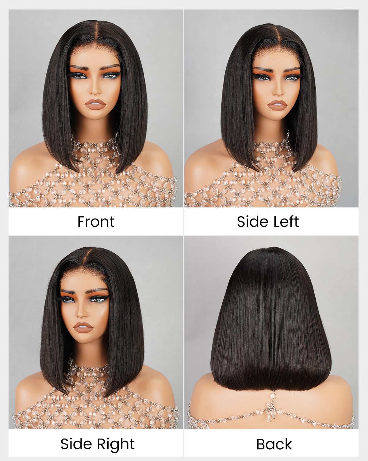 Arabella Hair 12inch 6x6 Bob Wig Human Hair Real 210% Density Ready to Go Glueless Wig 12a Straight Bob Wigs Human Hair Pre Cut Lace Pre Bleached Tiny Knots (12inch, 6x6 Glueless Bob)