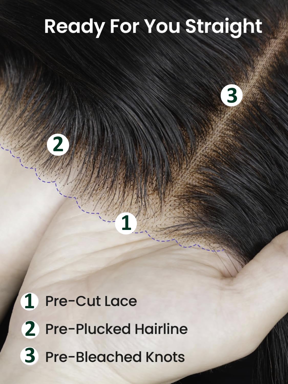 KLAIYI Yaki Straight Bye Bye Knots Glueless Wig 7x5 Precut Lace Front Wigs Human Hair Put On and Go Wigs for Beginners Pre Bleached Pre Plucked Pre Everything 3S Easy to Ready to Wear Kinky Wig 26Inch