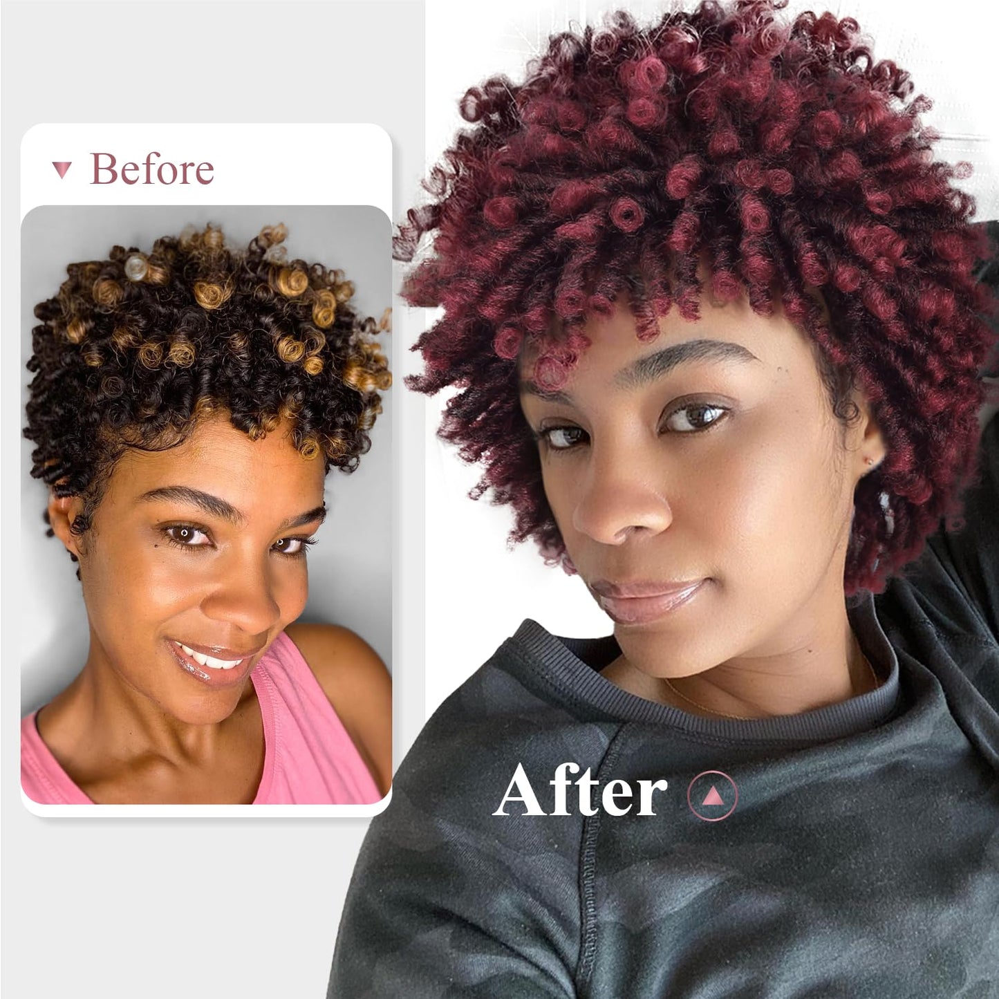 WIGER Soft Faux Locs Hair Wigs Twisted Short Dreadlock Wig for Black Women And Men Ombre BUG Afro Curly Braided Wigs Glueless Afro Kinky Twist Wigs Synthetic Short Dreads Wig