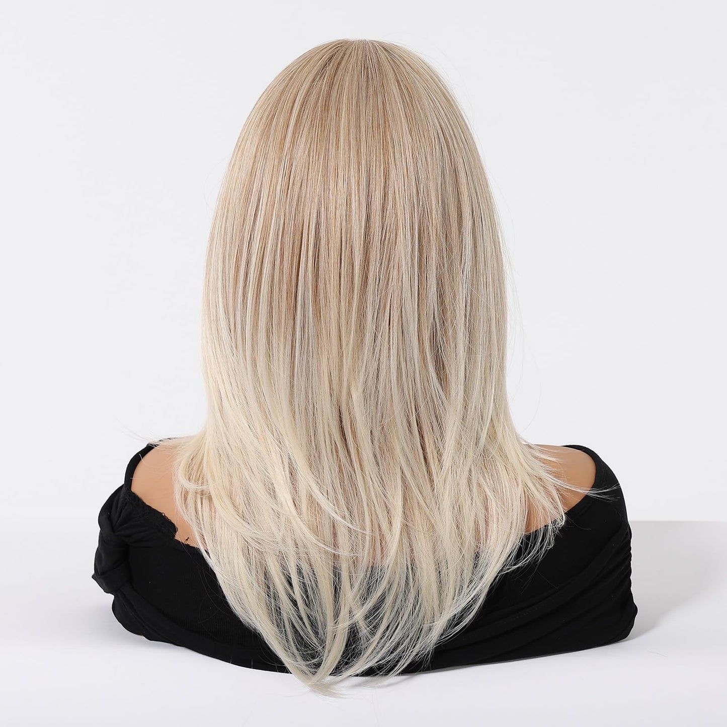 Tumhorn Blonde Wig for Women Long Wavy Wigs Middle Part Natural Looking Heat Resistant Synthetic Wig for Daily Party Use