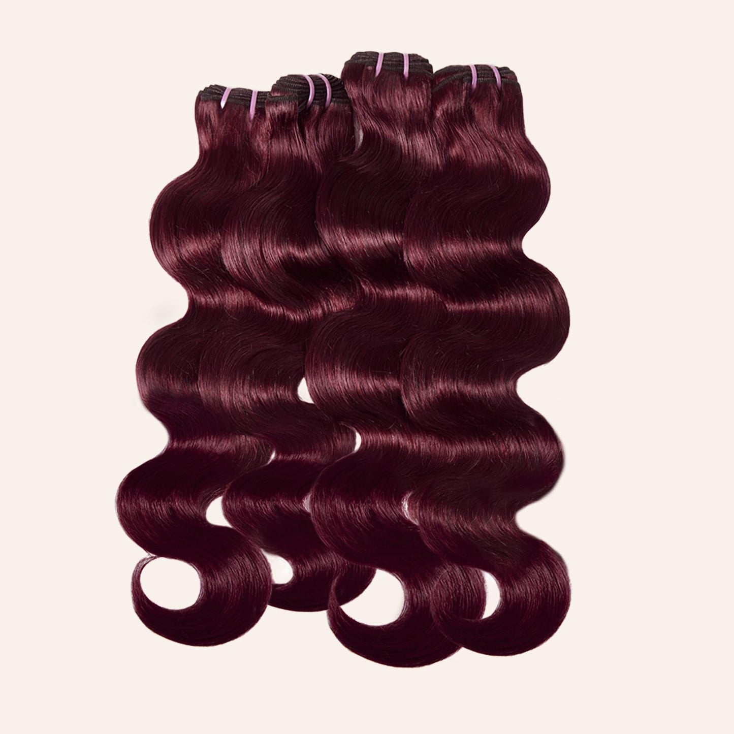 Human Hair Bundles 4 Bundles 18 20 22 24 Inch Hair Extensions Dark Burgundy Body Wave Bundles Human Hair 100% Unprocessed Brazilian Virgin Hair Quick Weave 99J