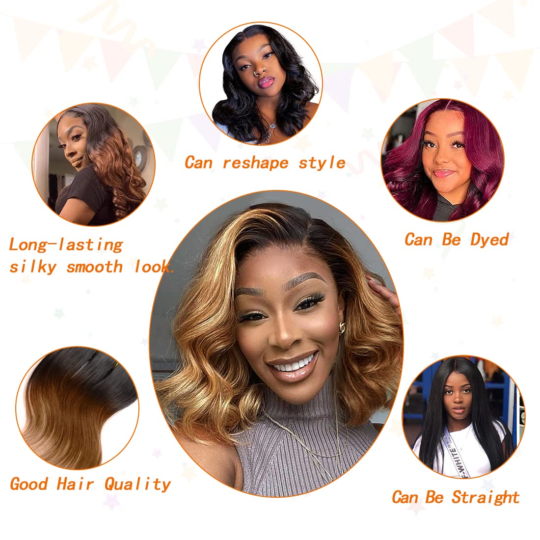 Ombre Human Hair Bundles Body Wave 4 bundle human hair 12A Virgin Unprocessed Human Hair Short Bundles Ombre Blonde Bundles(8888,1B/30)
