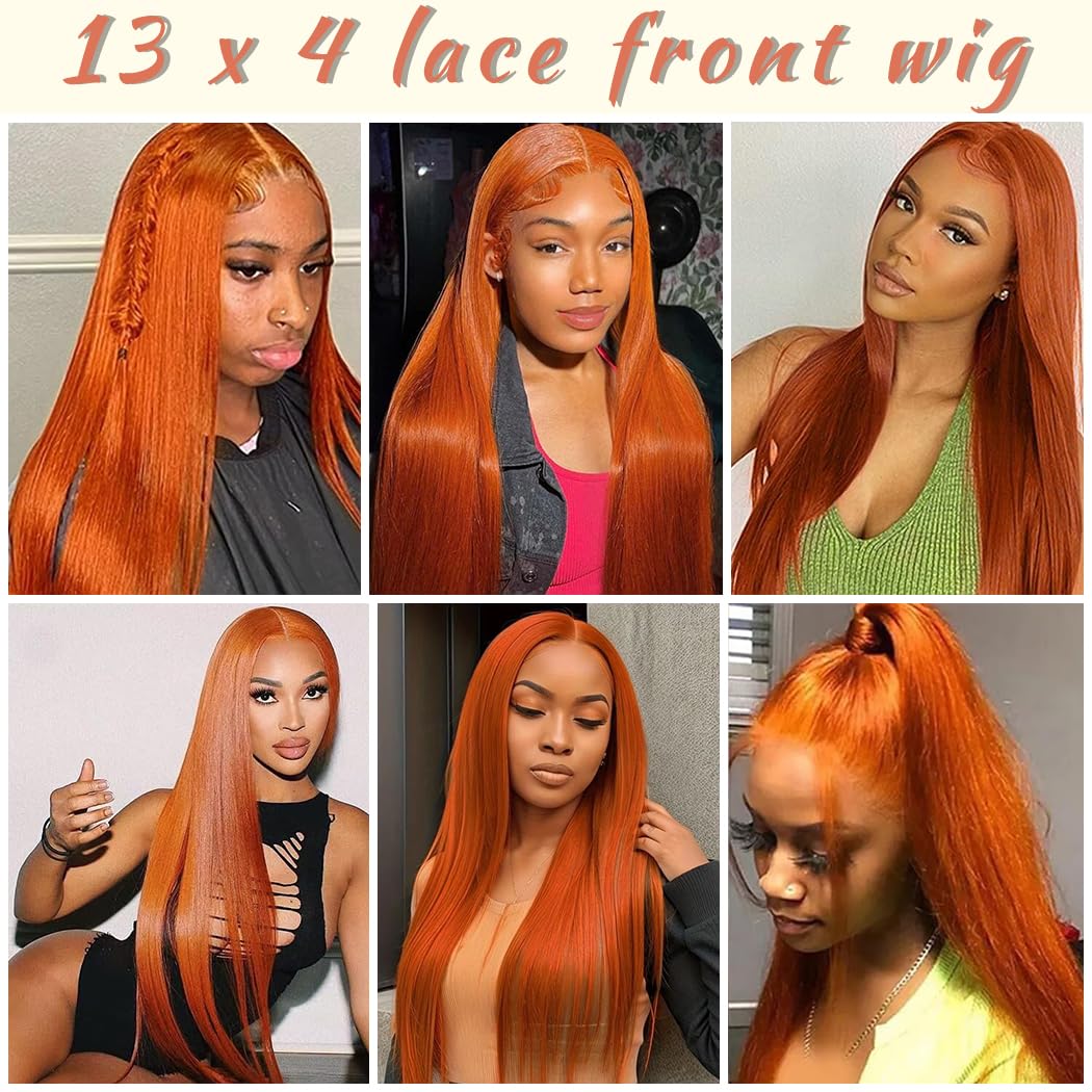 Koreyo Lace Front Wig Pre Plucked 13x4 HD Glueless Honey Blonde Lace Front Wig for Women Natural Looking Synthetic Heat Resistant Fiber Lace Wig (26 Inch) (Ginger)