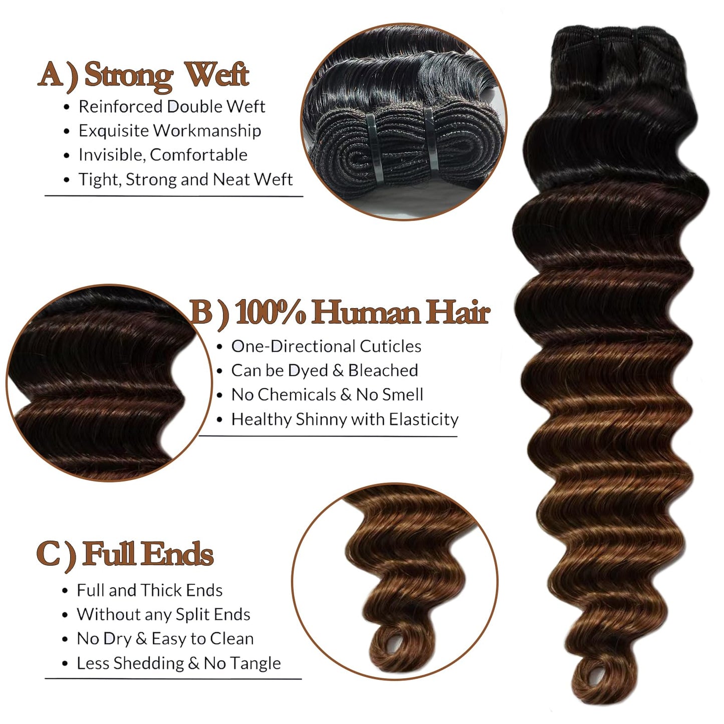 Beaushine T1B/2/4 Colored Bundles With Closure Human Hair Loose deep Wave Quick Weave Hair-20 22 24+20Inch Ombre Brazilian Loose Wave 3 Bundles Human Hair with hd Lace Closure Free Part Pre plucked