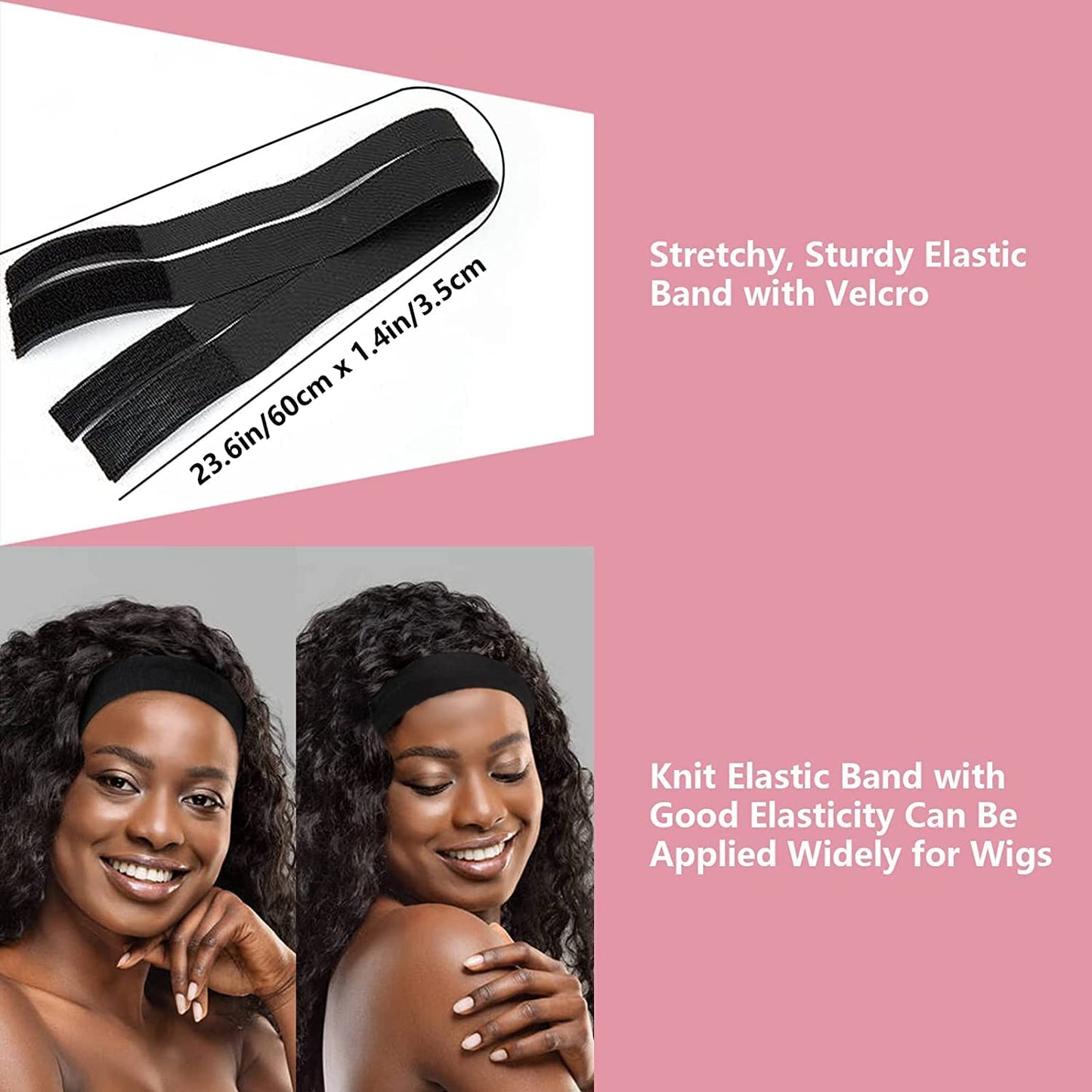 Goiple 11 PCS Wig Kit for Lace Front Wigs for Beginners, Hair Wax Stick Lace Melting Elastic Band for Wigs, Edge Laying Scarf, Eyebrow Razor, Tweezer, Edge Brush, Wig Band, Mini Scissor, Comb (Black)
