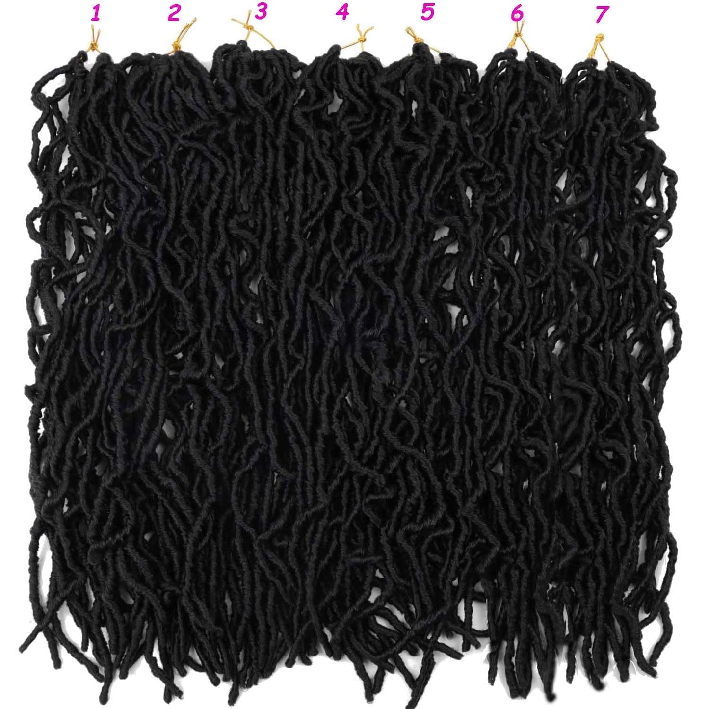 7 Packs Soft Locs Crochet Hair Pre Looped Faux Locs Crochet Braids Goddess Locs Dreadlocs Synthetic Hair For Black Women (1B, 24 Inch (Pack of 7))