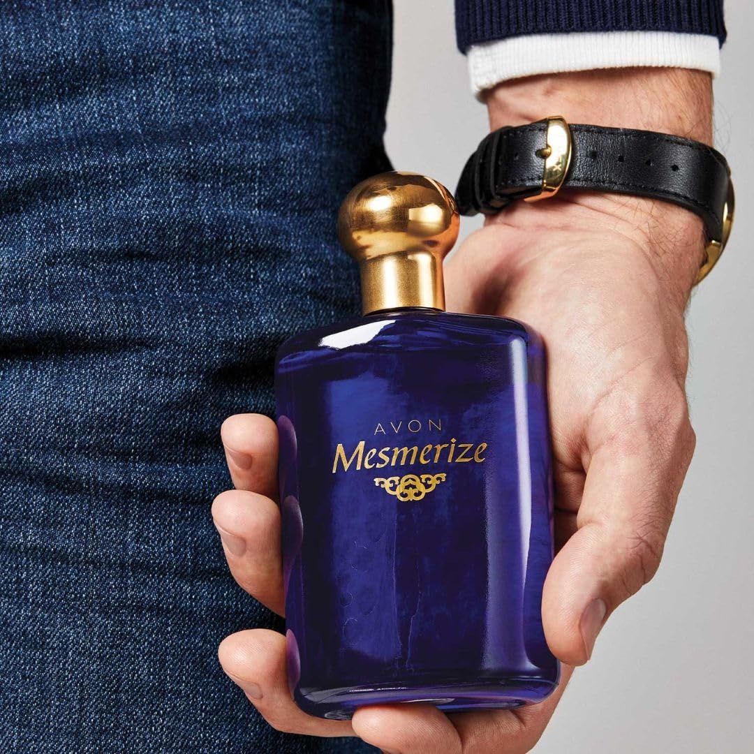 AVON Mesmerize Cologne for Men, 3.4 fl oz, Long Lasting Woody and Spicy Scent for Everyday Wear, Signature Fragrance for Him, Classic Men’s Cologne