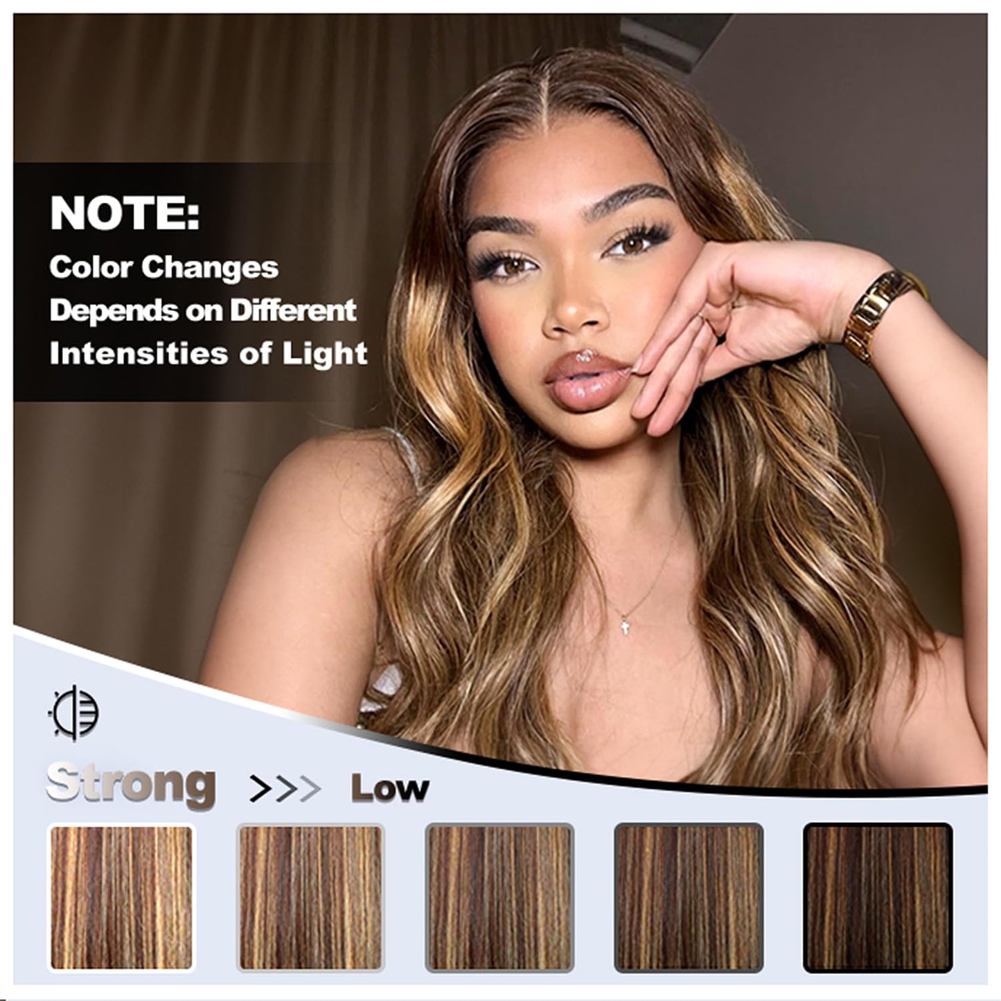 AUROO Highlight Human Hair Bundles Brazilian Body Wave Single Bundles Human Hair 10inch, 100% Virgin Hair Bundles Honey Blonde Ombre Wavy 4/27 For Women Colored Human Hair Sew In Weave 10A Remy Bundle