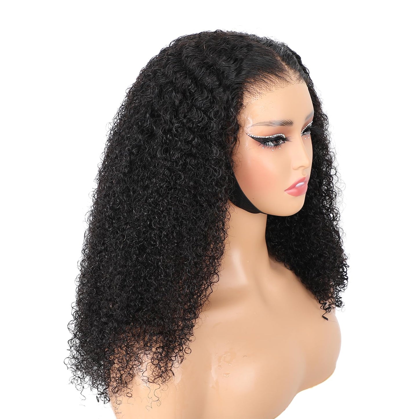 ISEE Women's Glueless 6x4 HD Lace Afro Kinky Curly Wig, 100% Unprocessed Brazilian Virgin Human Hair, 22 Inch