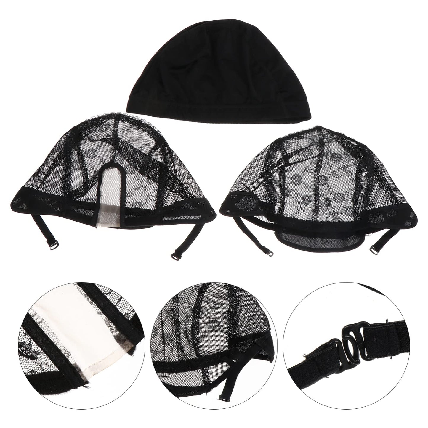 3pcs U-shaped Hair Care Hair Net Satin Wig Cap Elastic Wig Cap Wig Making Accessories Mesh Weave Cap Dome Wig Caps Breathable Net Wig Caps Net Cap Multifunction Lace Tool