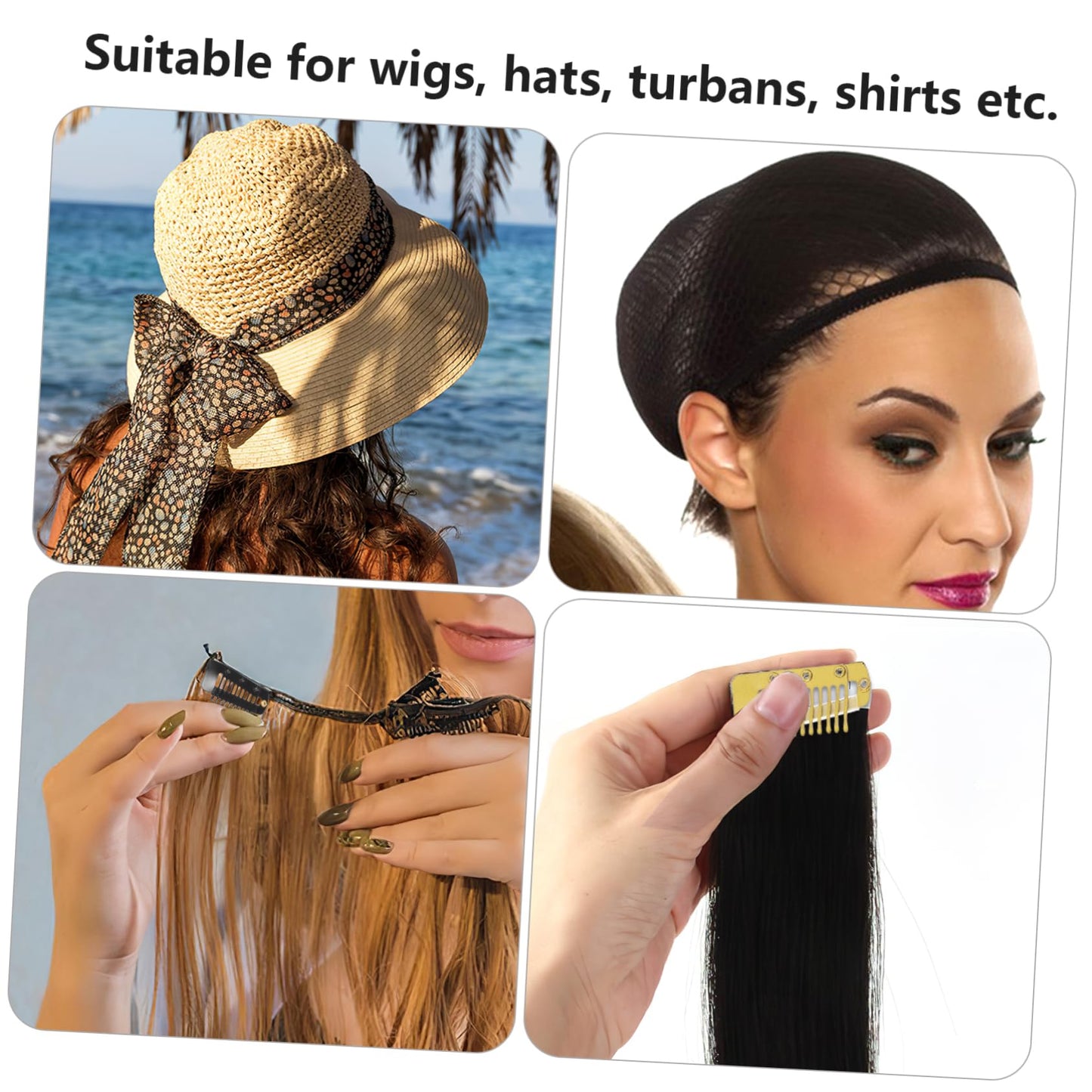 CRILSTYLEO 8pcs Wig Pin to Secure Wig Hair Extension Clips Beret Clips Hair Extension Clip Tools Wig Making Clip Kit Hair Extensions Clip Pin Chunni Clips with Safety Pins Wig Clips Metal
