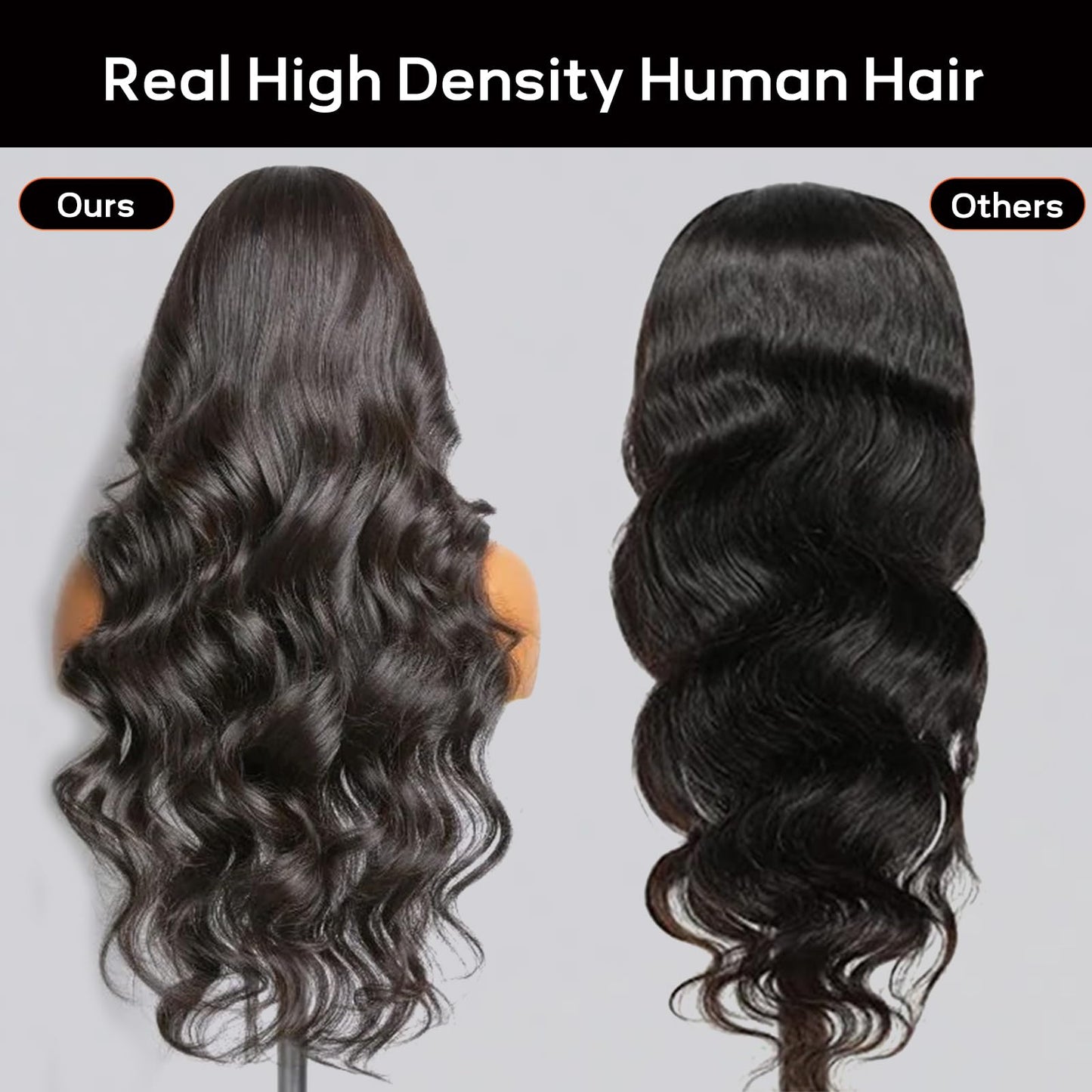 PYY 13x4 HD Lace Front Wig Human Hair, Body Wave Wig with Pre-Plucked Natural Hairline, 250 Density,Raw Human Hair Soft, Full, Glueless Wig for Women, 32 Inch Natural Color