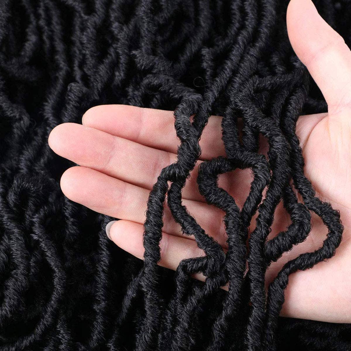 6 Packs Soft Locs Crochet Hair Pre Looped Faux Locs Crochet Braids Goddess Locs Dreadlocs Synthetic Hair For Black Women (1B, 40 Inch (Pack of 6))