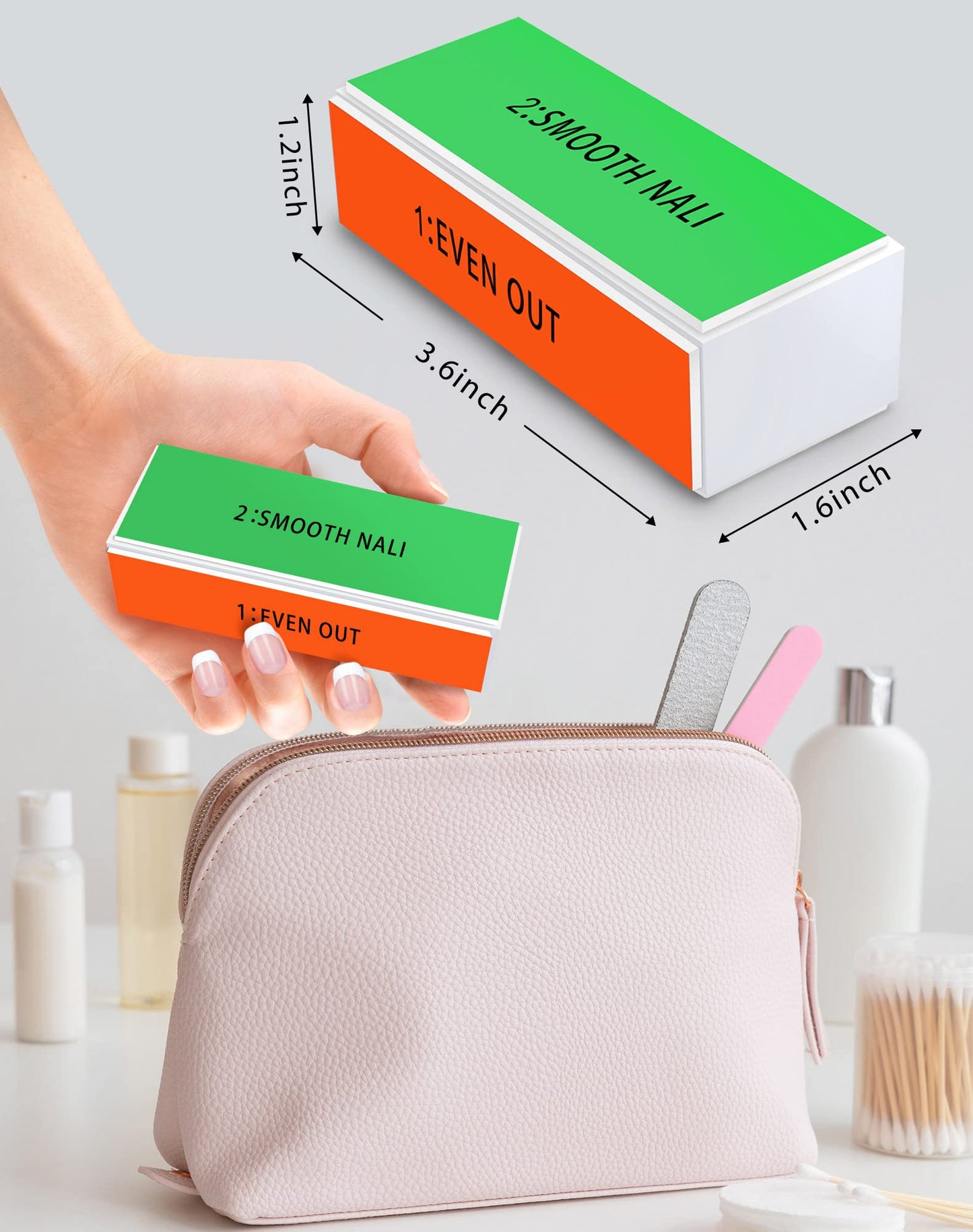Maryton Professional Nail Buffer Block - Ultimate Shine Nail Buffing Block with 4 Way Buffing Methods, Smooth & Buff & Shine All-in-one Buffer for Optimum Natural Nail Care, 2 Count