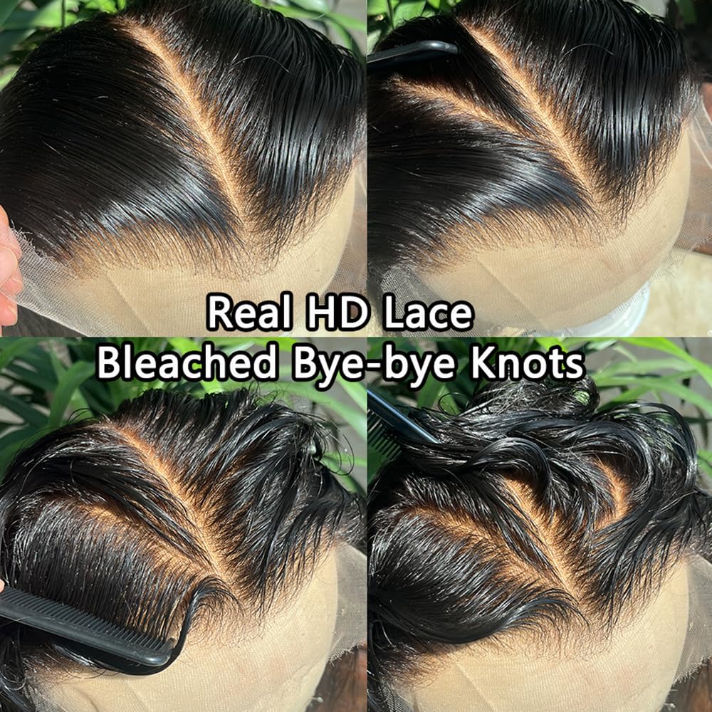 Elva Hair Real HD Lace Wig Wear Go Glueless Curly Human Hair Wigs HD Lace Frontal Wig PrePlucked Byebye Knots with Baby Hair (9x6 Real HD Lace 180% Density, 26 inch)