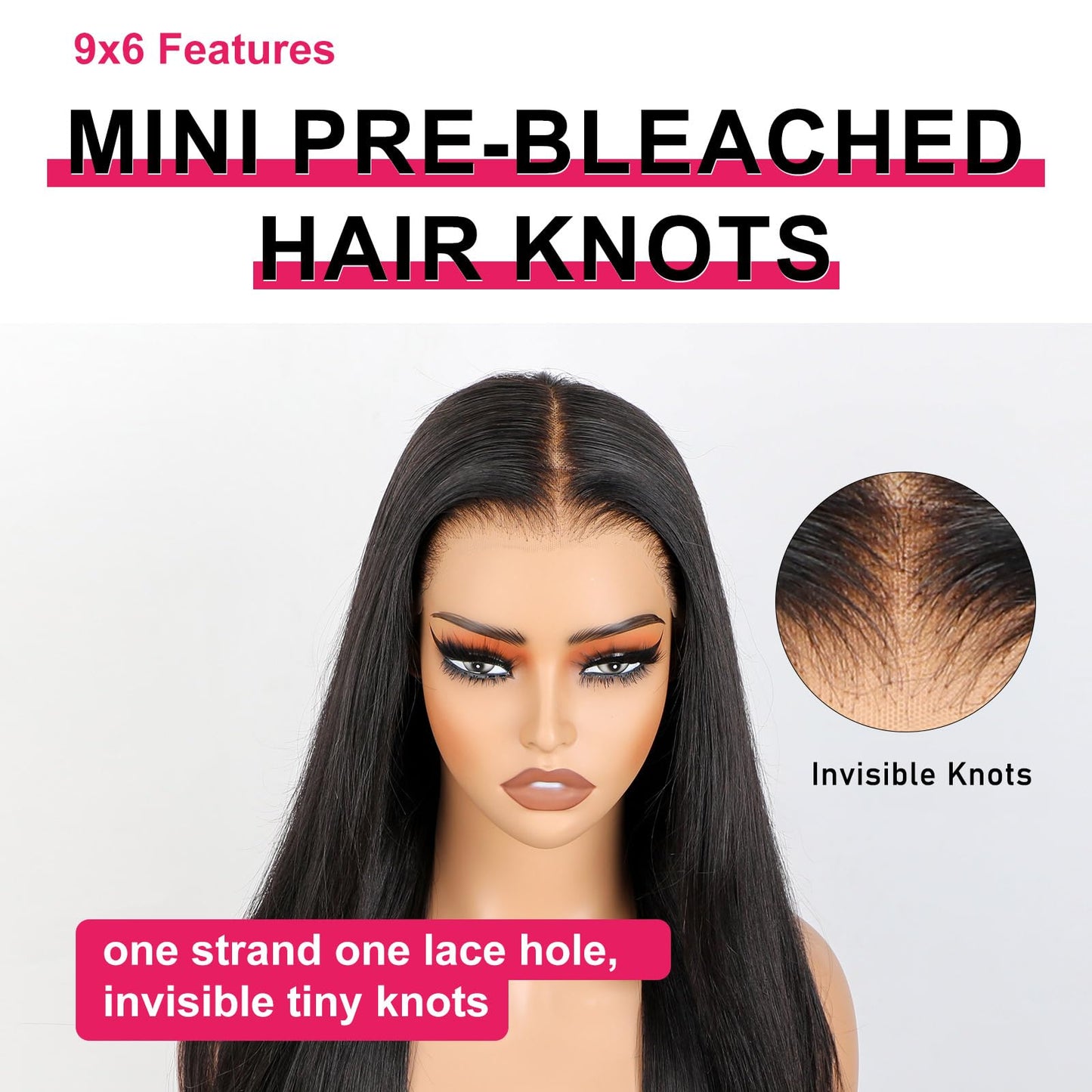 ISEE HAIR Straight Wear Go Glueless Wig Human Hair Pre Plucked Pre Cut 9x6 HD Lace Pre Bleached Tiny Knots Human Hair Wigs For Women 20 Inch
