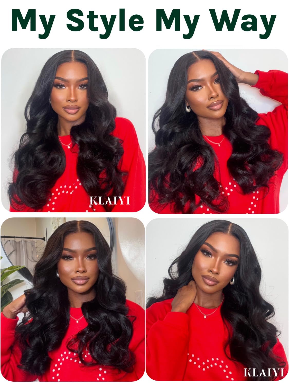 KLAIYI Wear And Go Glueless Wig Bye Bye Knots 13x4Precut Lace Front Wigs Human Hair Loose Body Wave Wig Pre Bleached Pre Everything Pre Plucked with Baby Hair 3S Ready to Wear Beginner Friendly 28Inch