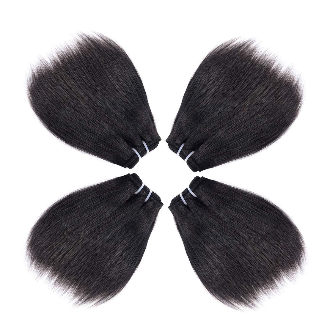 Liang Dian 10 Inch Short Human Hair Bundles Natural Color 4 Bundles 12A Brazilian Virgin Hair 100% Unprocessed Straight Human Hair Bundles(10"10"10"10")