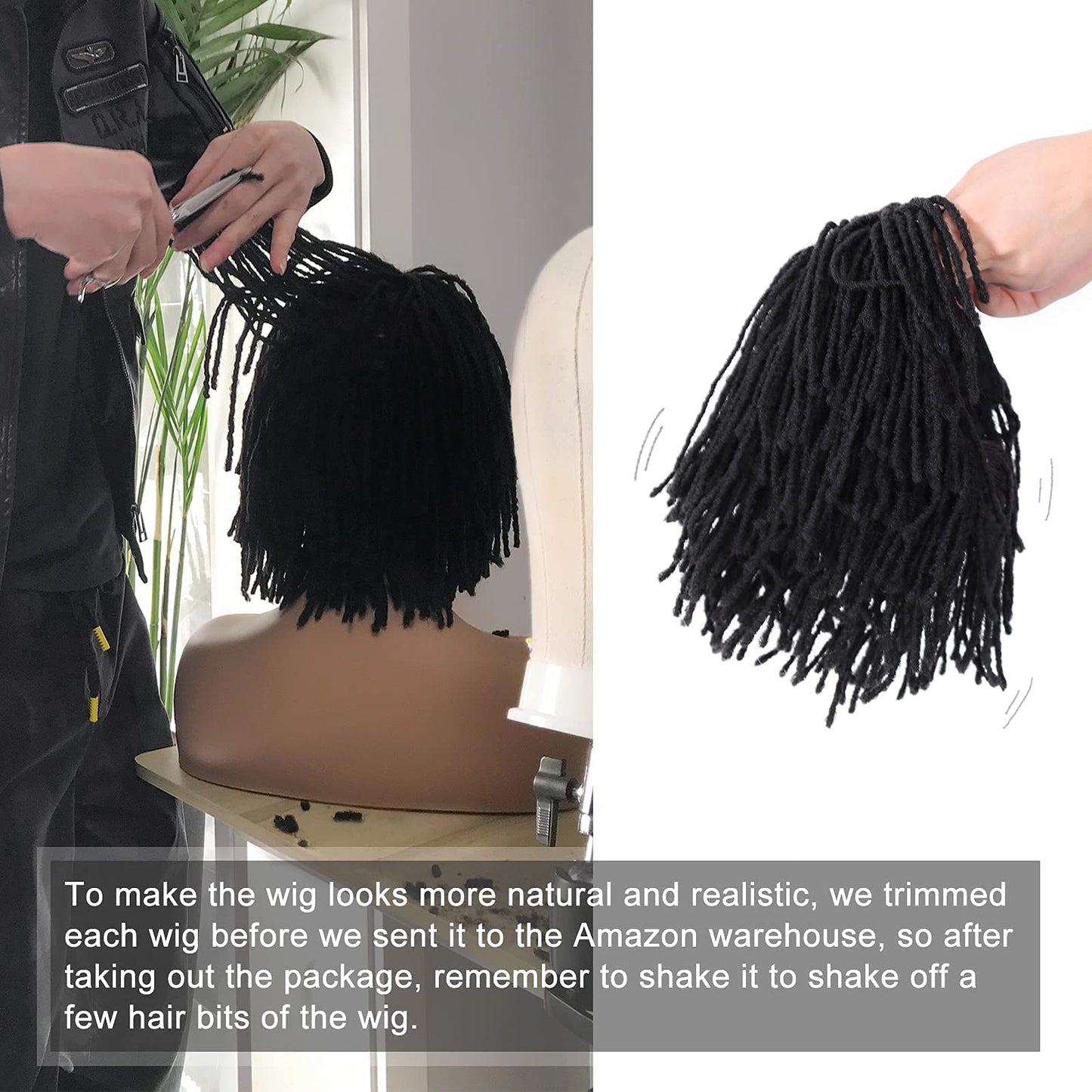 WIGNEE Short Dreadlock Wig Braided Wigs for Black Women Short Afro Dreadlock Wigs for Black Women And Men Loc Wigs Dreadlocks Crochet Hair for Black Women Daily Use