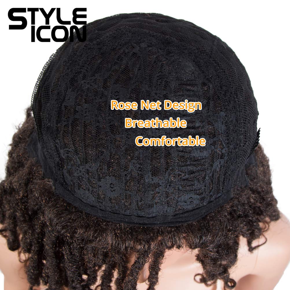 Style Icon Short Dreadlock Wig Twist Wigs for Black Women Short Curly Synthetic Wigs (Shoulder Length, T1B/30)