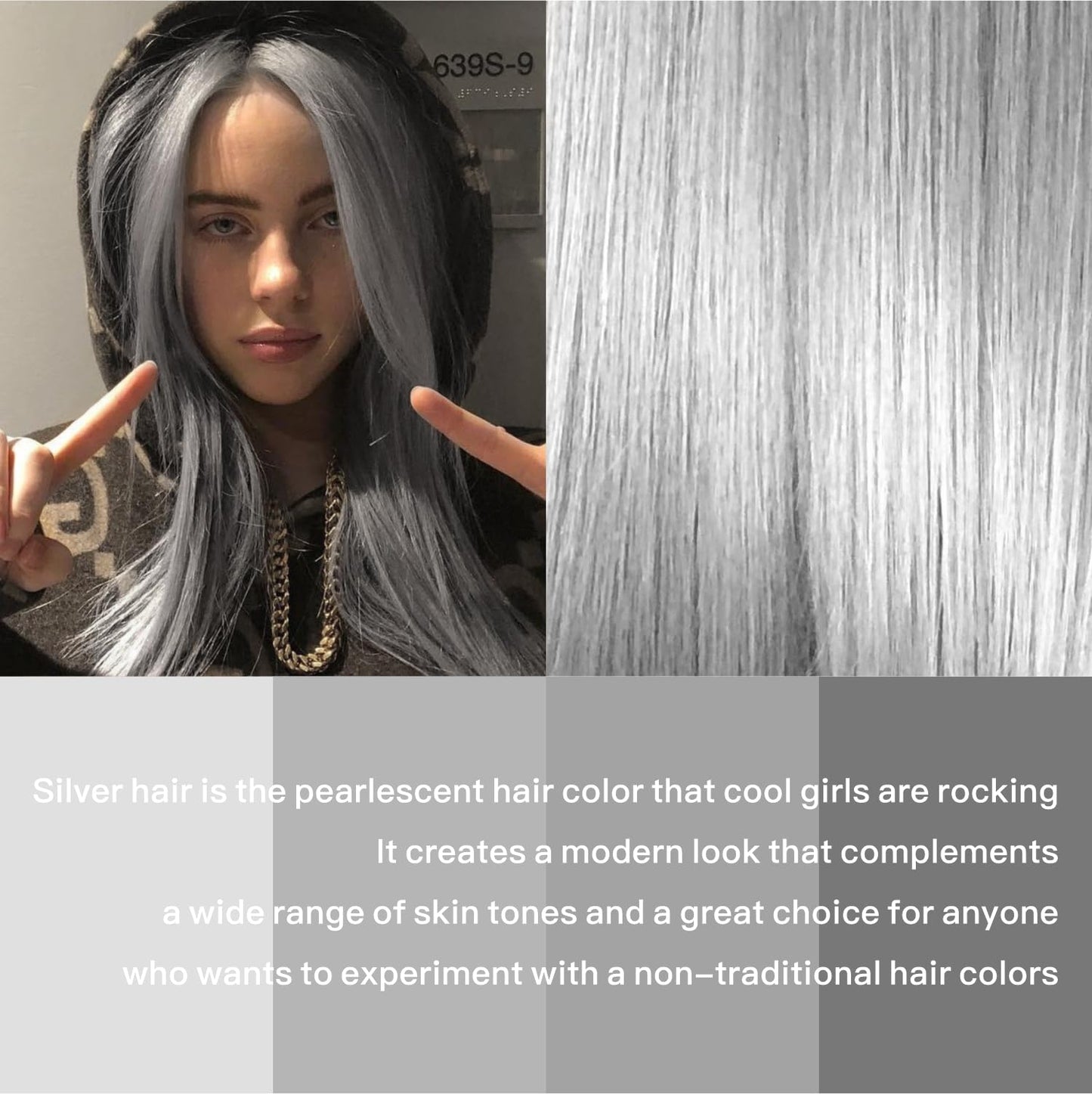 BrownBomb Grey Wig Long Silver Lace Front Wig Pre Plucked Small Knots Ready to Wear, Silver Gray Synthetic Hair Wigs for Women 26inch Long Straight Silver Wig