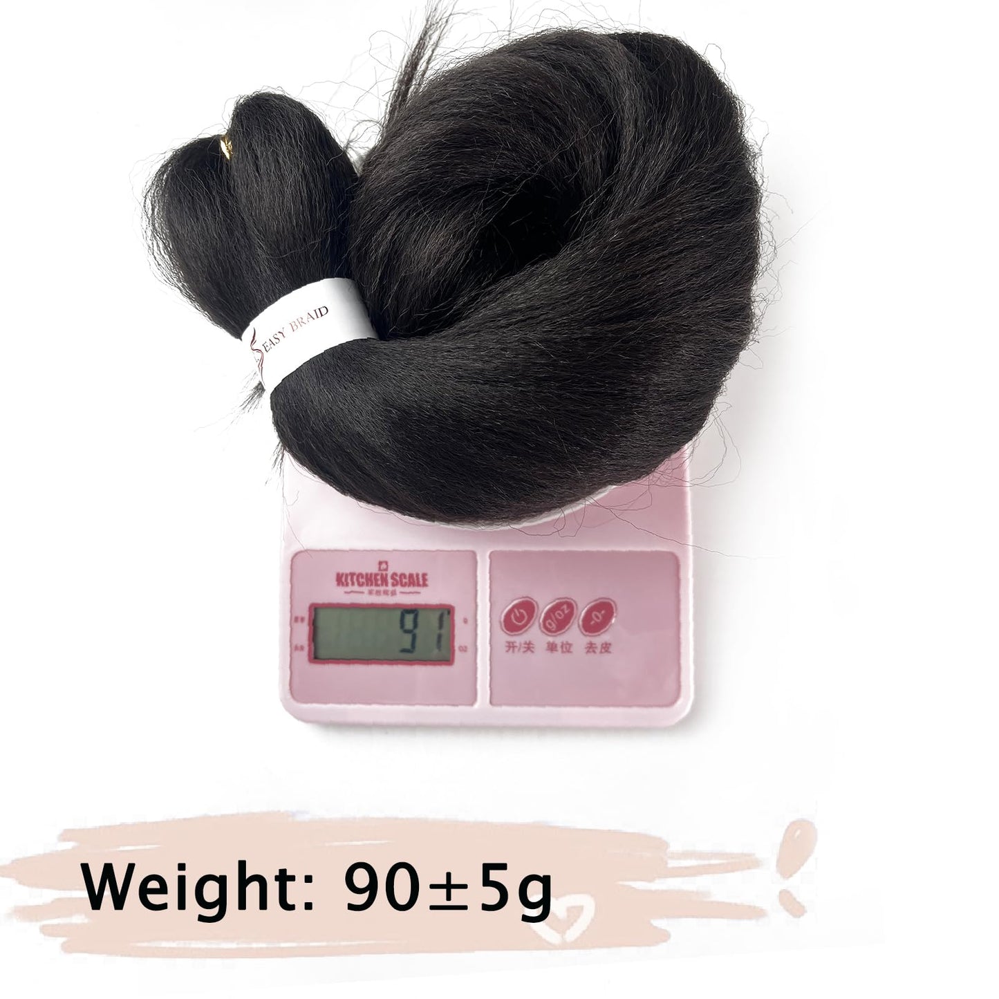 Pre Stretched Braiding Hair 24 Inch 3 Packs Natural Black Braiding Hair for Professional Braiding Hair Extensions Synthetic Fiber Crochet Braids for Twist (24 Inch(Pack of 3), 1B#)
