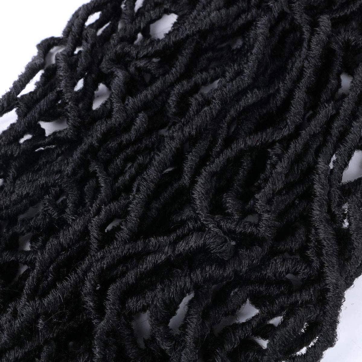 8 Packs Soft Locs Crochet Hair Pre Looped Faux Locs Crochet Braids Goddess Locs Dreadlocs Synthetic Hair For Black Women (1B, 24 Inch (Pack of 8))