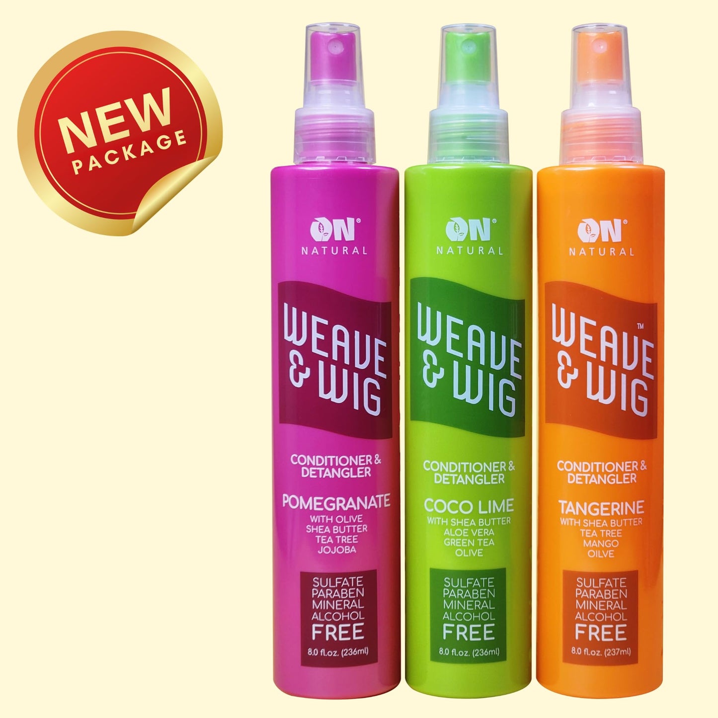 On Natural On Organic Premium Oil-free Weave & Wig Spray Tangerine, 8 Fluid Ounce