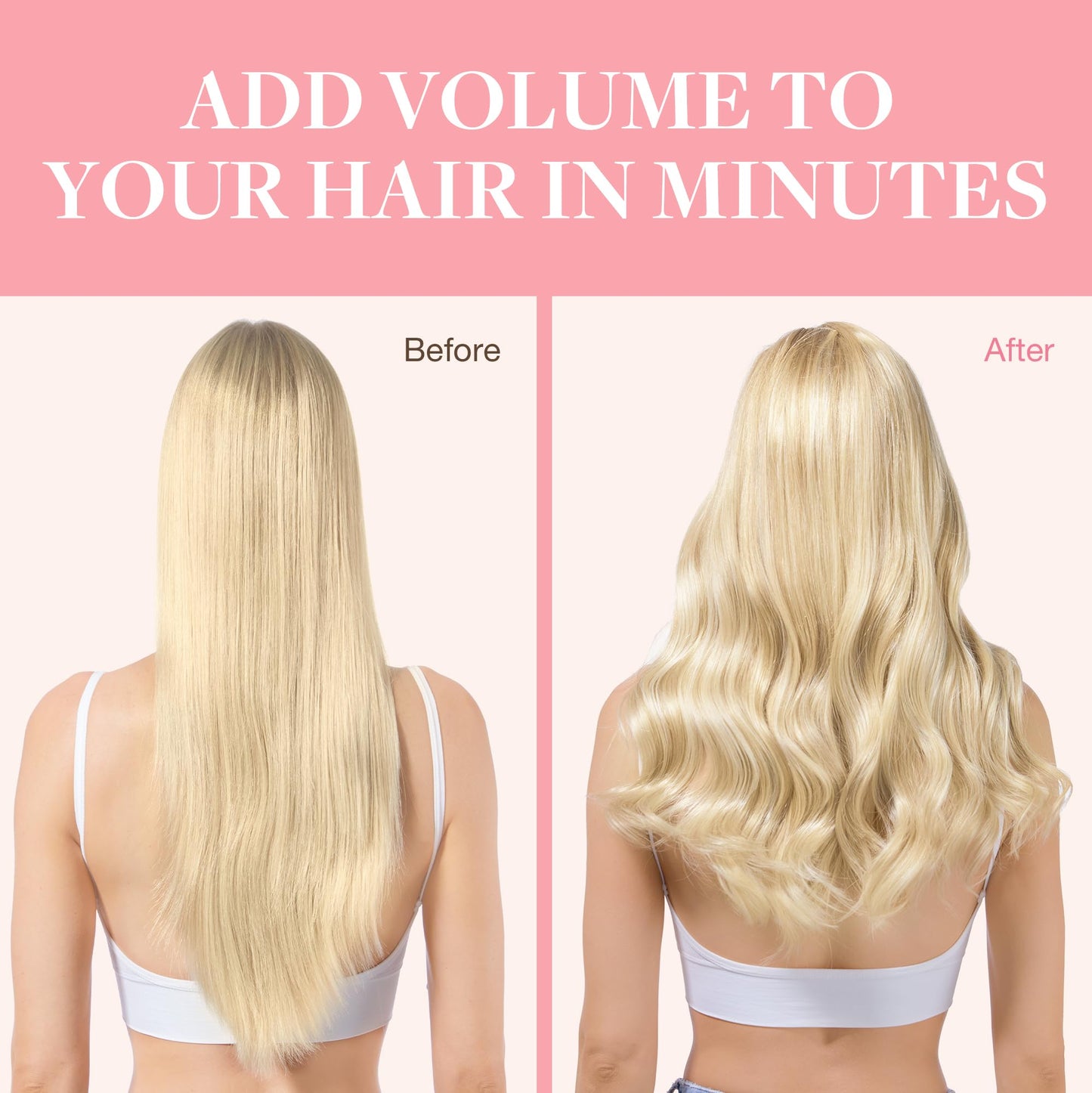 GOO GOO Clip in Hair Extensions Real Human Hair, Remy Human Hair Extensions Clip ins for Women, Natural Human Hair, 14inch 120g 7Pcs, 613R Bleach Blonde