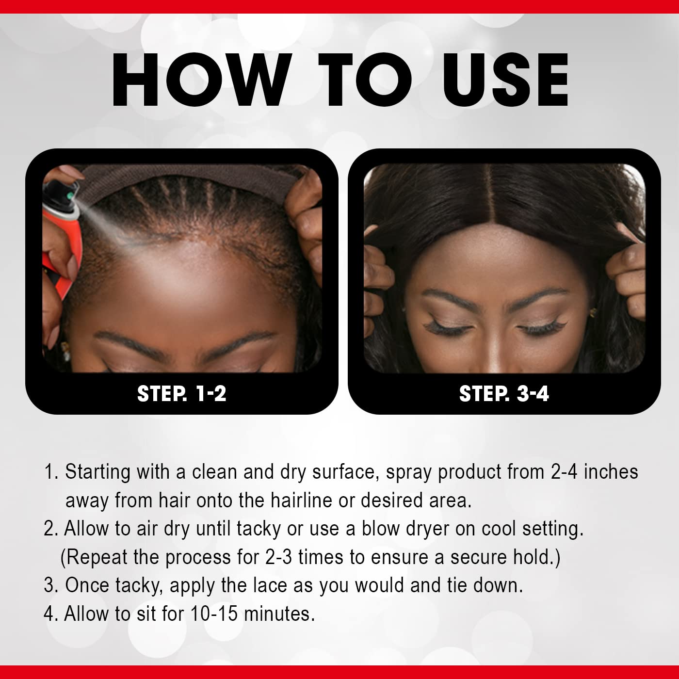 EBIN NEW YORK Wonder Lace Bond Adhesive Spray Active 3pack - Extreme Firm Hold 2.7oz/ 80ml | Active Use, Fast Drying, No Residue, No Build-up, Powerful Hold, All-Day Hold, Daily Wig Application
