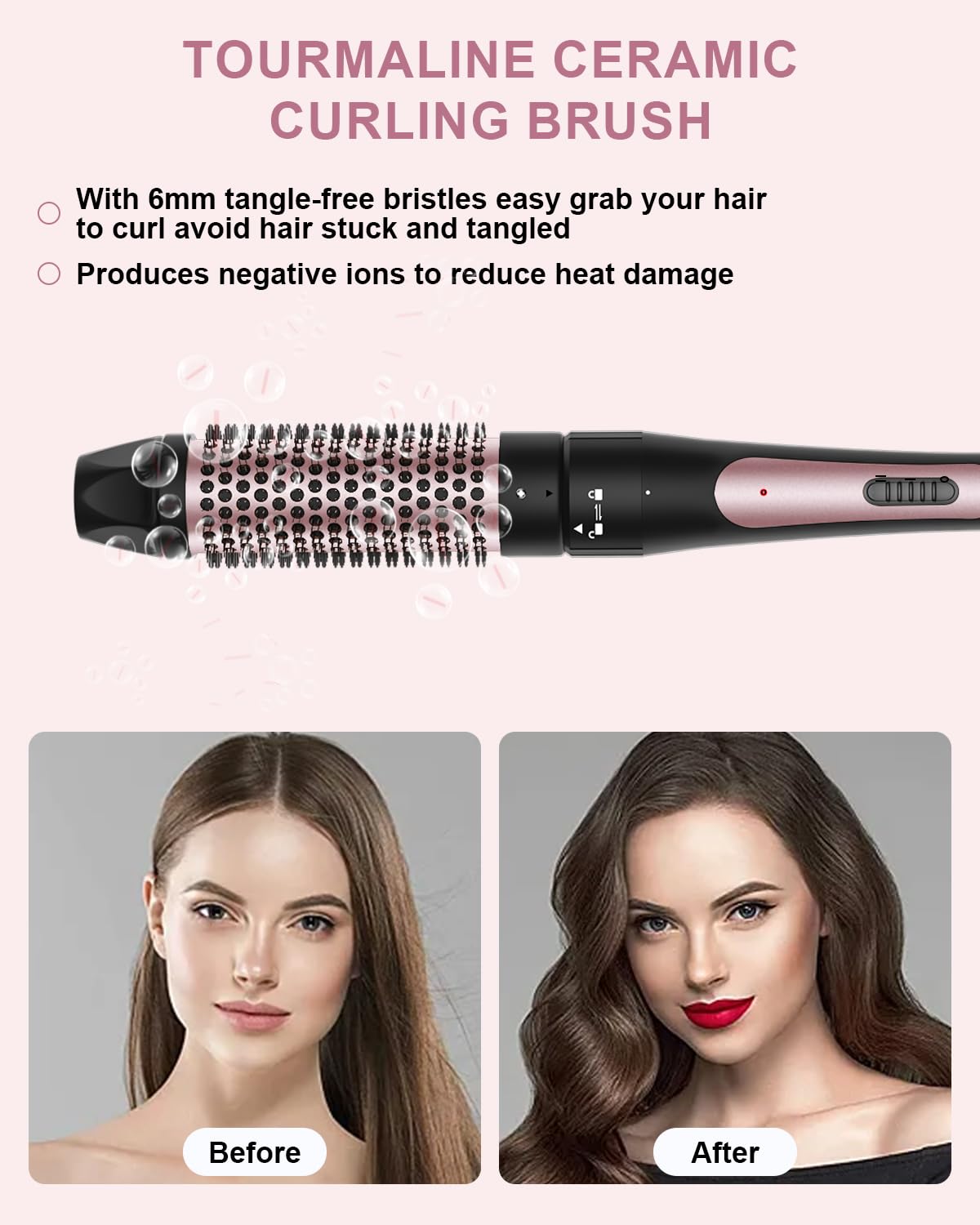 6 in 1 Curling Iron, 3 Barrel Curling Iron Set with Curling Brush (1.5inch) and 5 Interchangeable Ceramic Curling Wand(0.35"-1.25"), 2 Temp Heating Setting, Contain Comb & Protective Glove & 2 Clips