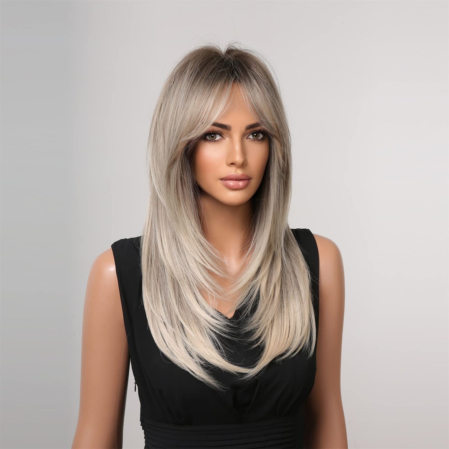 Tumhorn Long Ombre Blonde Wigs for Women Long Wavy Brown Ombre Light Blonde Wig Hair Replacement Wig Cosplay Costume Halloween Wigs