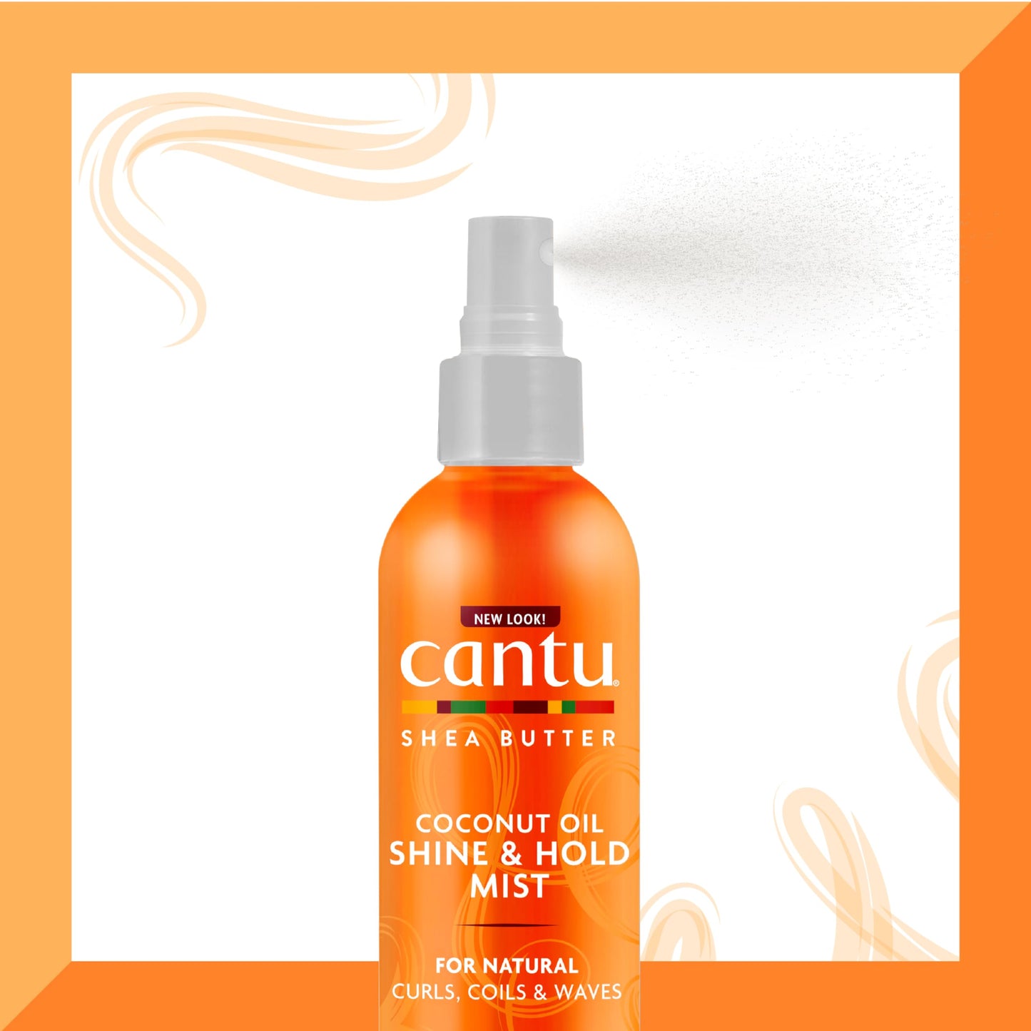 Cantu Coconut Oil Shine & Hold Mist with Shea Butter for Natural Hair, 8 fl oz