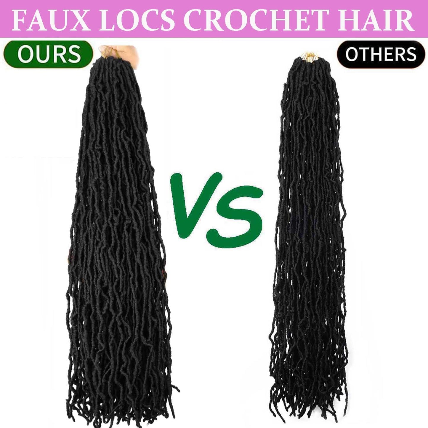 6 Packs Soft Locs Crochet Hair Pre Looped Faux Locs Crochet Braids Goddess Locs Dreadlocs Synthetic Hair For Black Women (1B, 36 Inch (Pack of 4))
