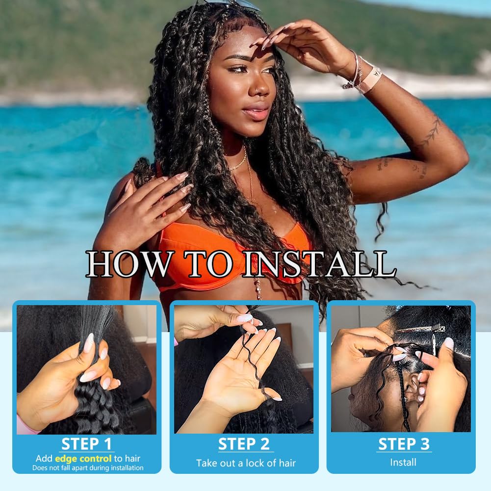 Dark Ginger Human Braiding Hair Water Wave Bulk 100g 24 Inch Color 350 Curly for Boho Braids Hair Extensions No Weft 2 Braids Per Pack Wet and Wavy