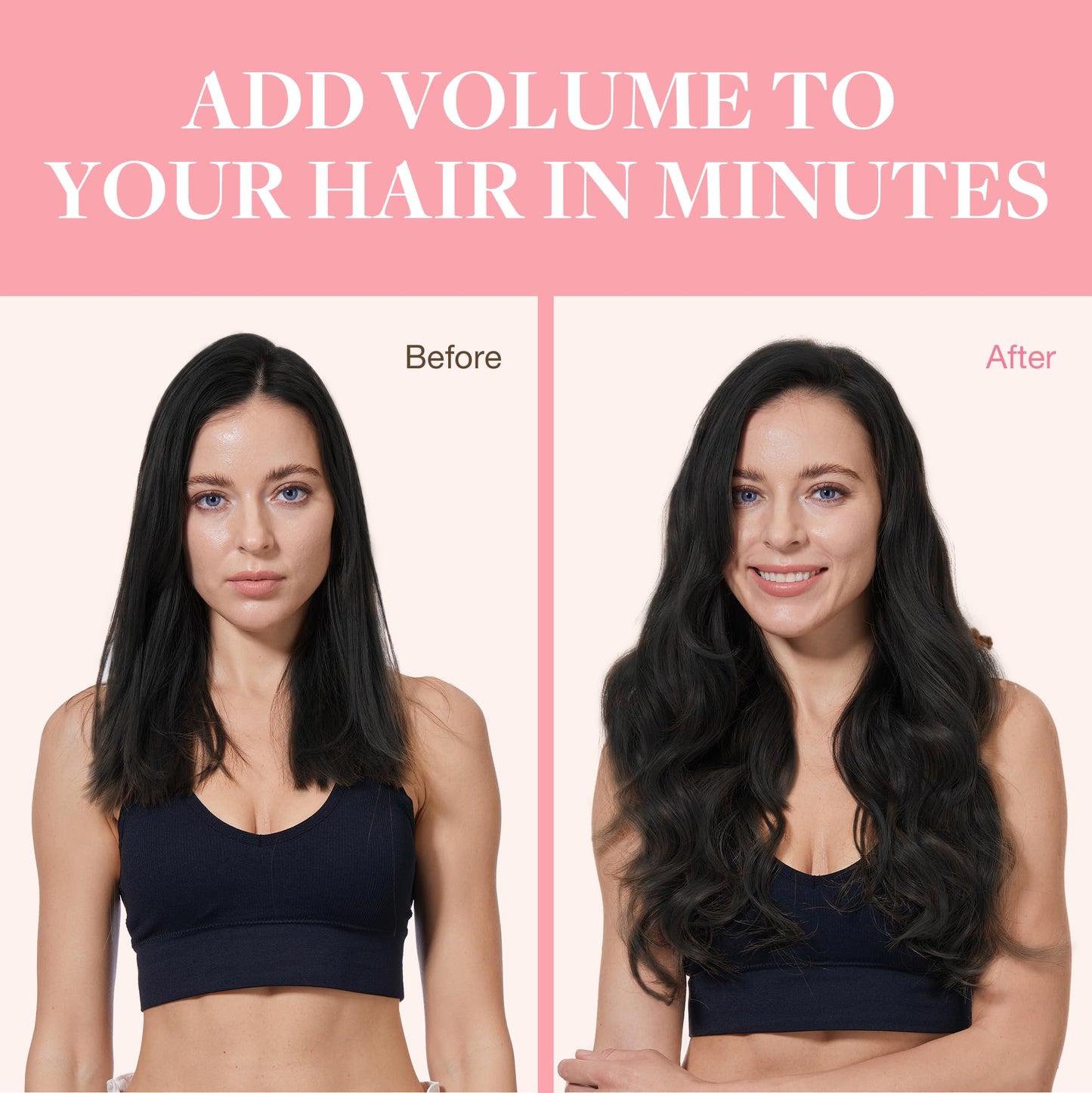 GOO GOO Clip in Hair Extensions Real Human Hair, Remy Human Hair Extensions Clip ins for Women, Natural Human Hair, 14inch 120g 7Pcs, 1 Jet black