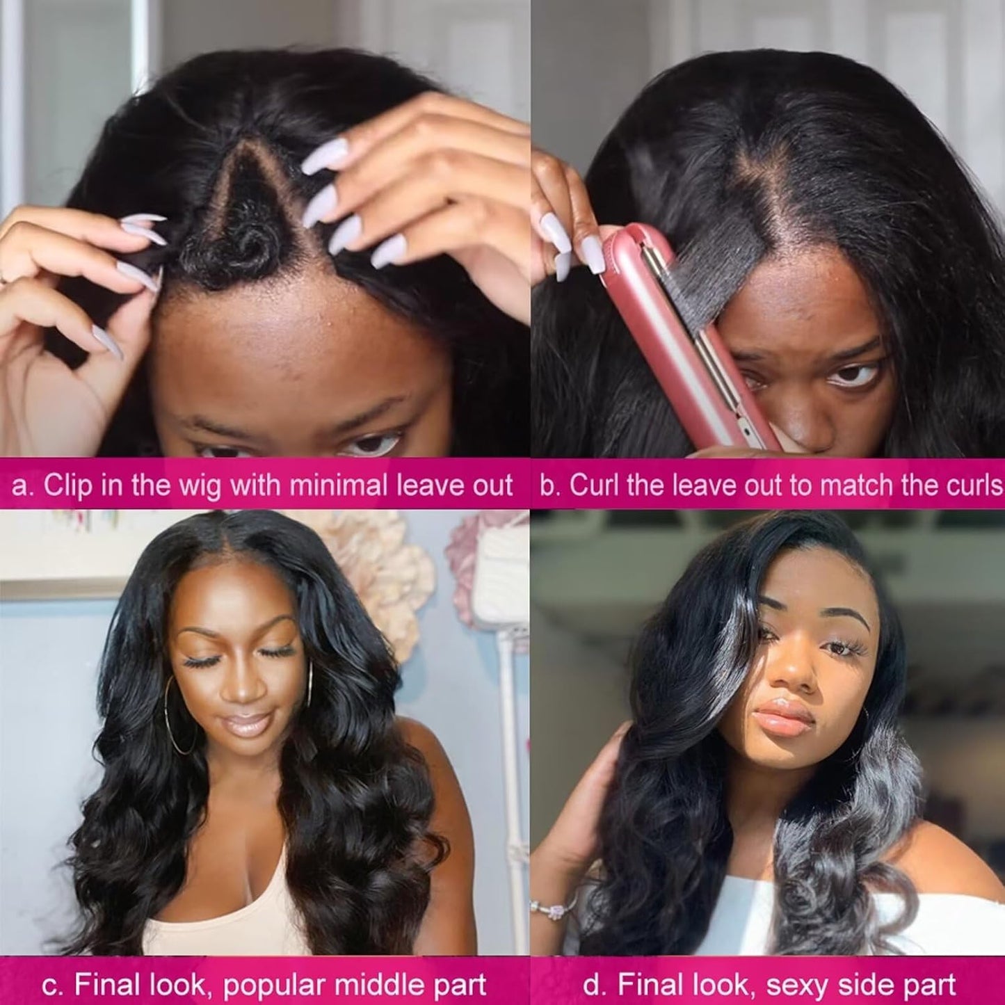 Atikual Body Wave V Part Wig Short Brazilian Virgin Human Hair Wigs For Black Women Glueless Clip In Half Wig Upgrade U Part Wigs Beginner Friendly No Sew In No Glue 16inch