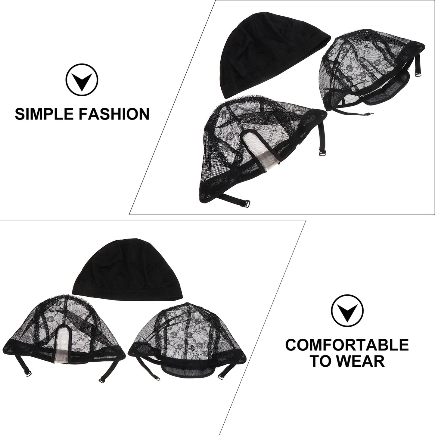3pcs U-shaped Hair Care Hair Net Satin Wig Cap Elastic Wig Cap Wig Making Accessories Mesh Weave Cap Dome Wig Caps Breathable Net Wig Caps Net Cap Multifunction Lace Tool