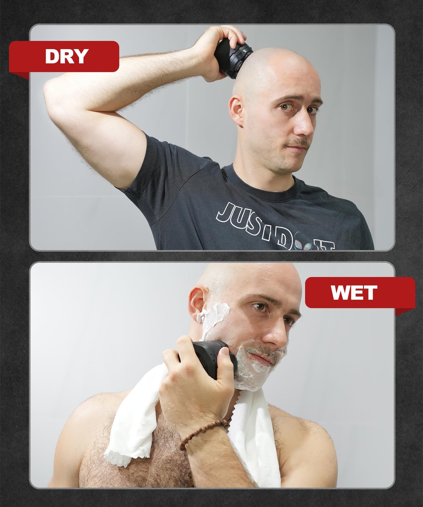 Head Shavers for Bald Men,10000 RPM High Speed 6D Magnetic Electric Razor for Fast Shaving, IPX8 Waterproof, Hypoallergenic Wet/Dry Shaving Razor with LED Display and Organizer