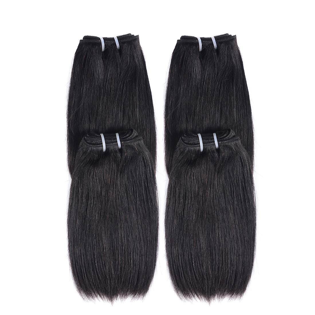 Liang Dian 10 Inch Short Human Hair Bundles Natural Color 4 Bundles 12A Brazilian Virgin Hair 100% Unprocessed Straight Human Hair Bundles(10"10"10"10")