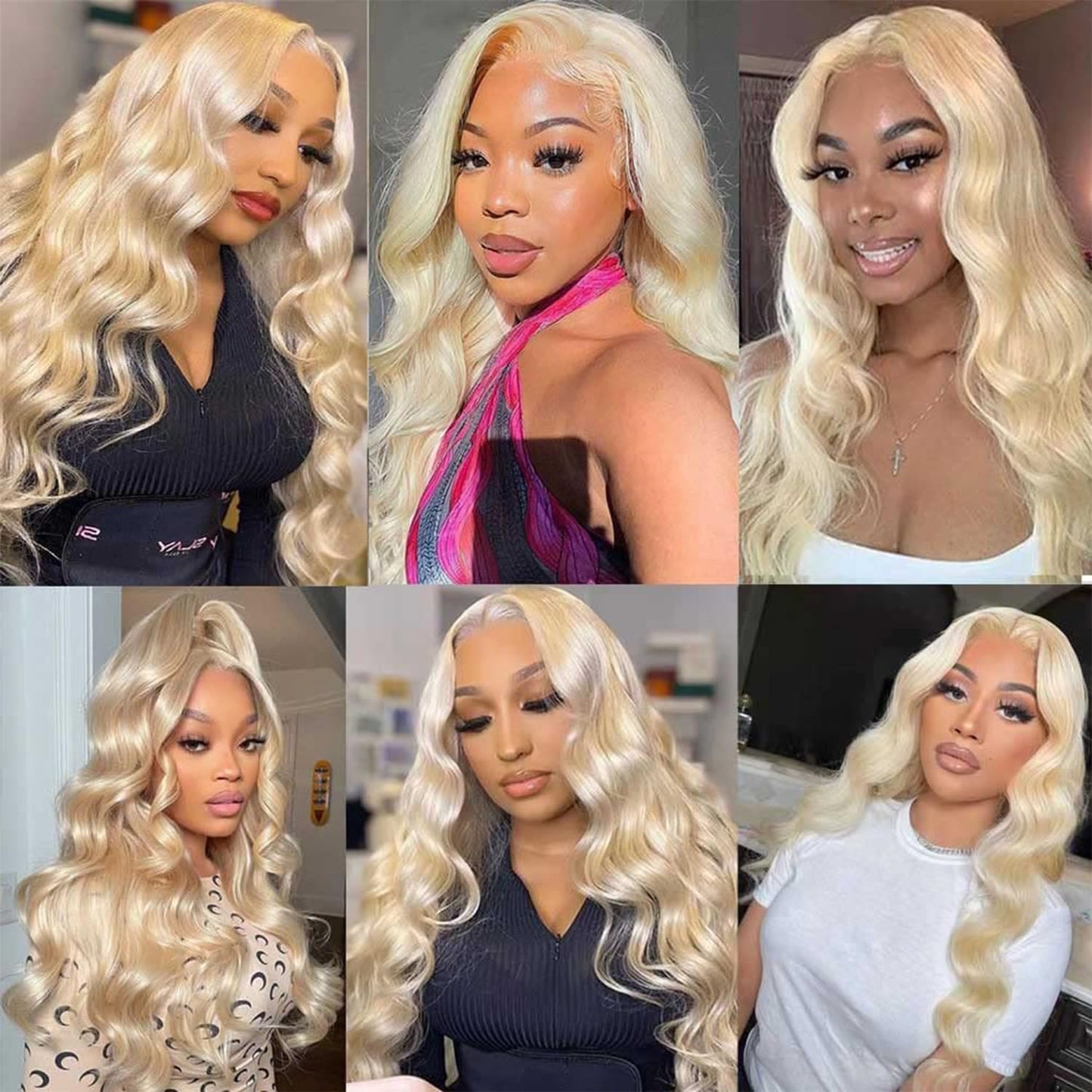 VIPPRETTY Synthetic 13X6 Lace Front Wig 613 Blonde Wig Long Body Wave Synthetic Wigs for Women Transparent Lace Wig with Baby Hair 180% Density Daily Wear Wig 26 inch