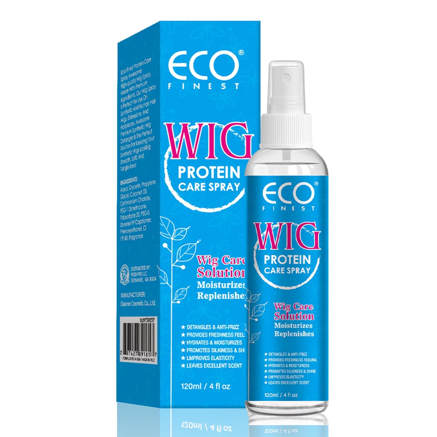 AKBAN Wig Hair Care Spray for Synthetic and Natural Hair Wigs, Smooth and Anti-Frizz, Hydrates & Moisturizes, Cleans and Extends the Life of Your Wig