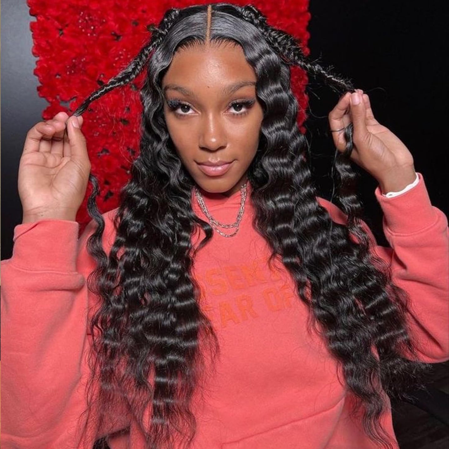 Beaushine Loose Deep Wave Bundles with Closure Human Hair (16 18 20+16) Unprocessed Brazilian Virgin Hair 3 Bundles with Lace Closure Brazilian Loose Curly Bundles Human Hair Natural Color