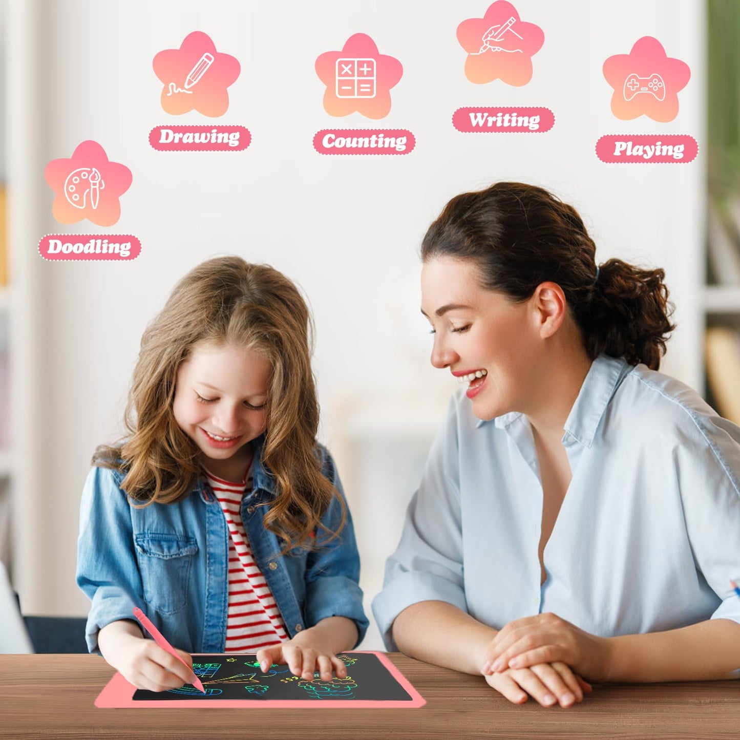 EooCoo Toys for Ages 3-6, Drawing Board, 10 Inch LCD Writing Tablet, Electronic Drawing Tablet, Girl Birthday Gift, Kids Toys, Drawing Pad Girls Toys, Kids Travel Essential