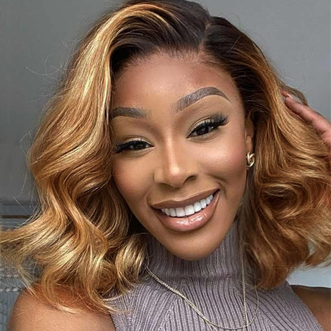 Ombre Human Hair Bundles Body Wave 4 bundle human hair 12A Virgin Unprocessed Human Hair Short Bundles Ombre Blonde Bundles(8888,1B/30)
