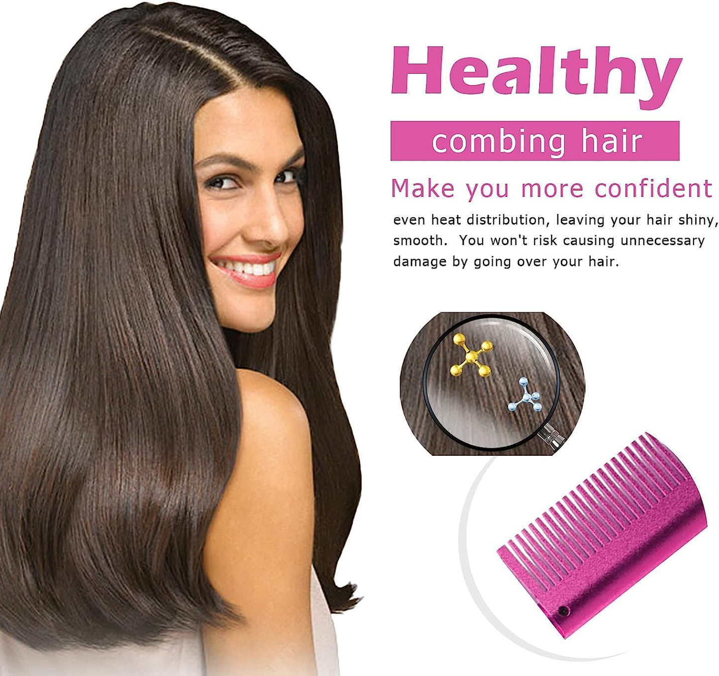 Hot Comb Hair Straightener for Natural Black Hair and Lace Front Wigs - Electric Heat Pressing Comb Set With Lace Melting Spray and Wig Glue Kit